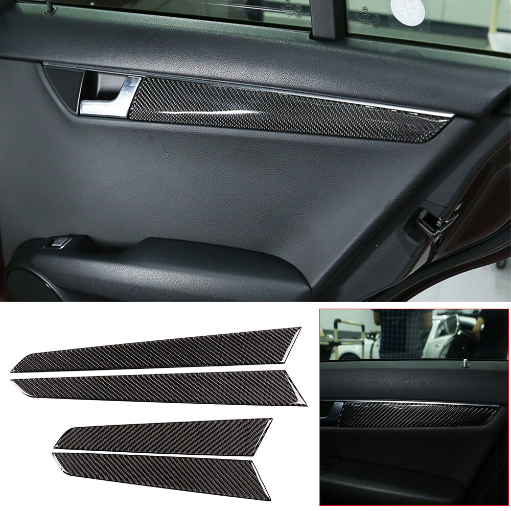 4¡Á Carbon Fiber Interior Door Panel Cover for Mercedes-Benz C Class W204 2007-13