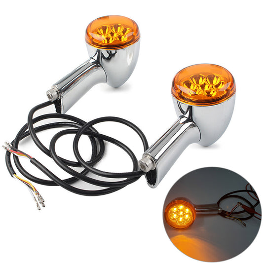LED Blinker hint for Harley Sportster XL 883 1200 92-22 Chrom+Gelb