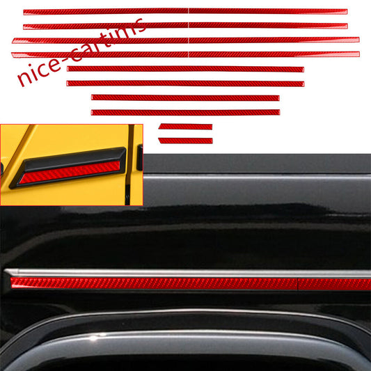 for Benz G Class W463 G500 G63 2012-18 Side Door Body Molding Trim Red Carbon¡Á14