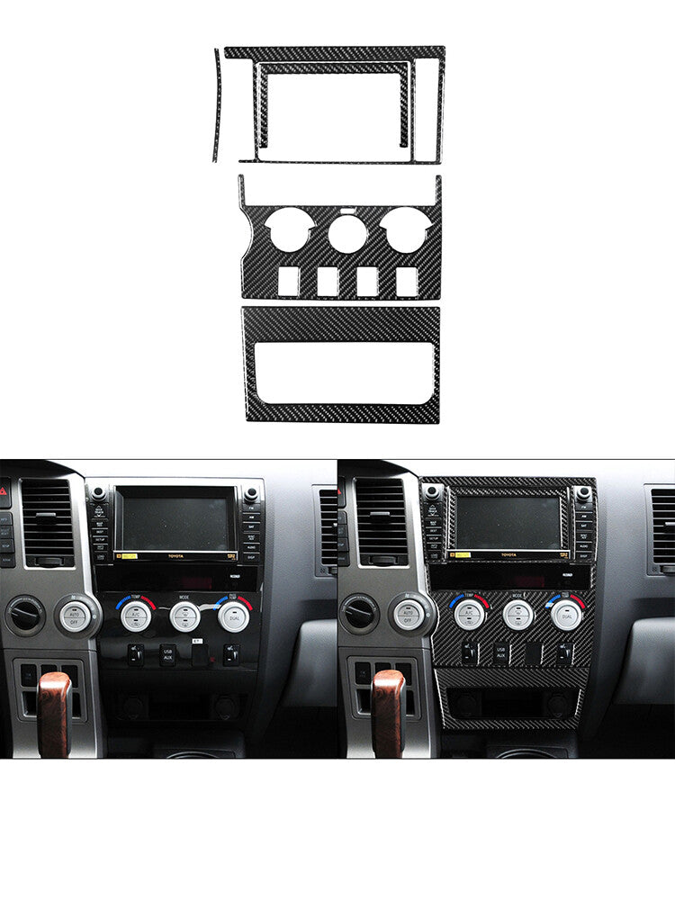 5x Carbon Fiber Radio A/C Control Panel Trim for Toyota Tundra 2007-13 Type A