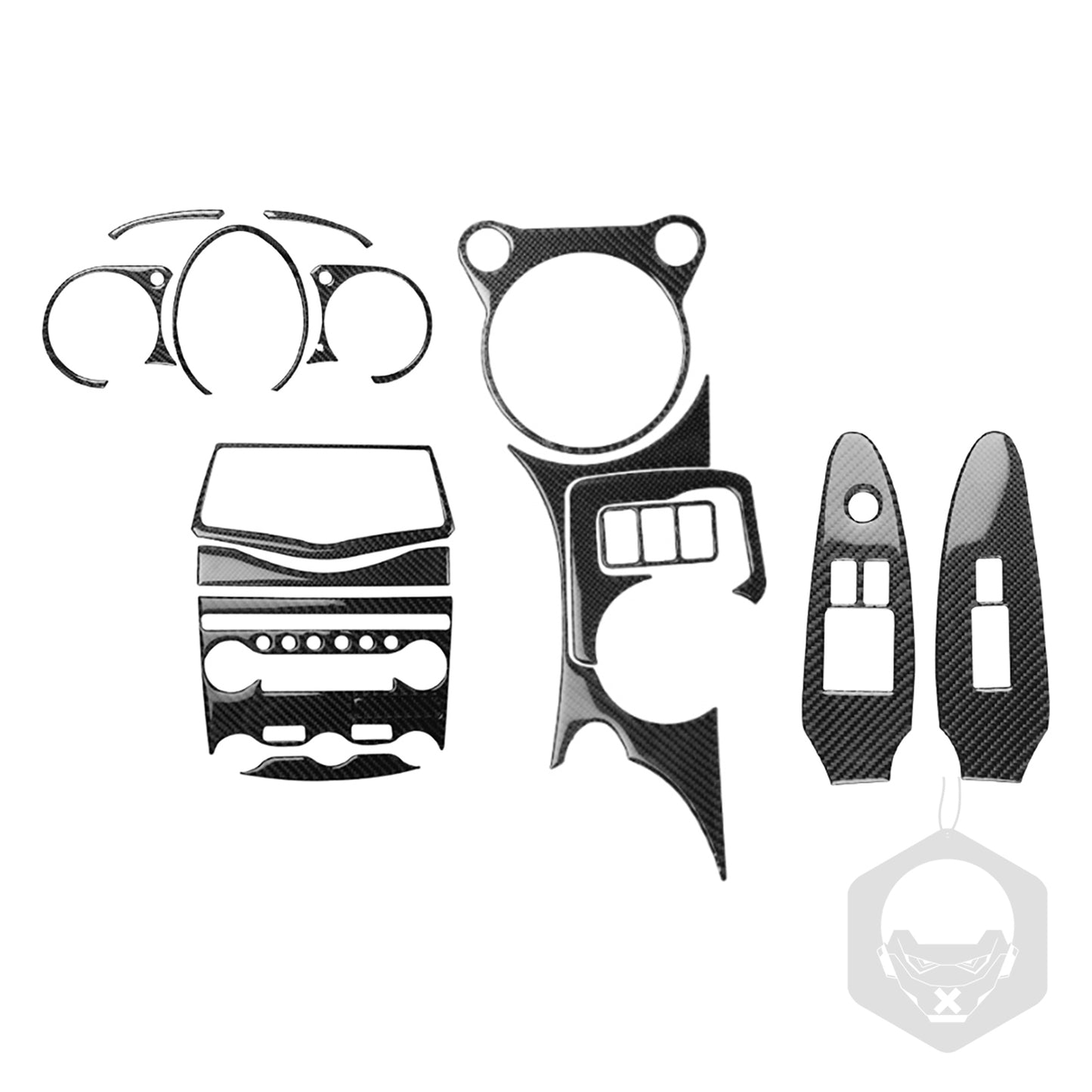 16PCS for Nissan 370Z 2009-20 Carbon Fiber Dashboard Interior Set Kit Trim Cover