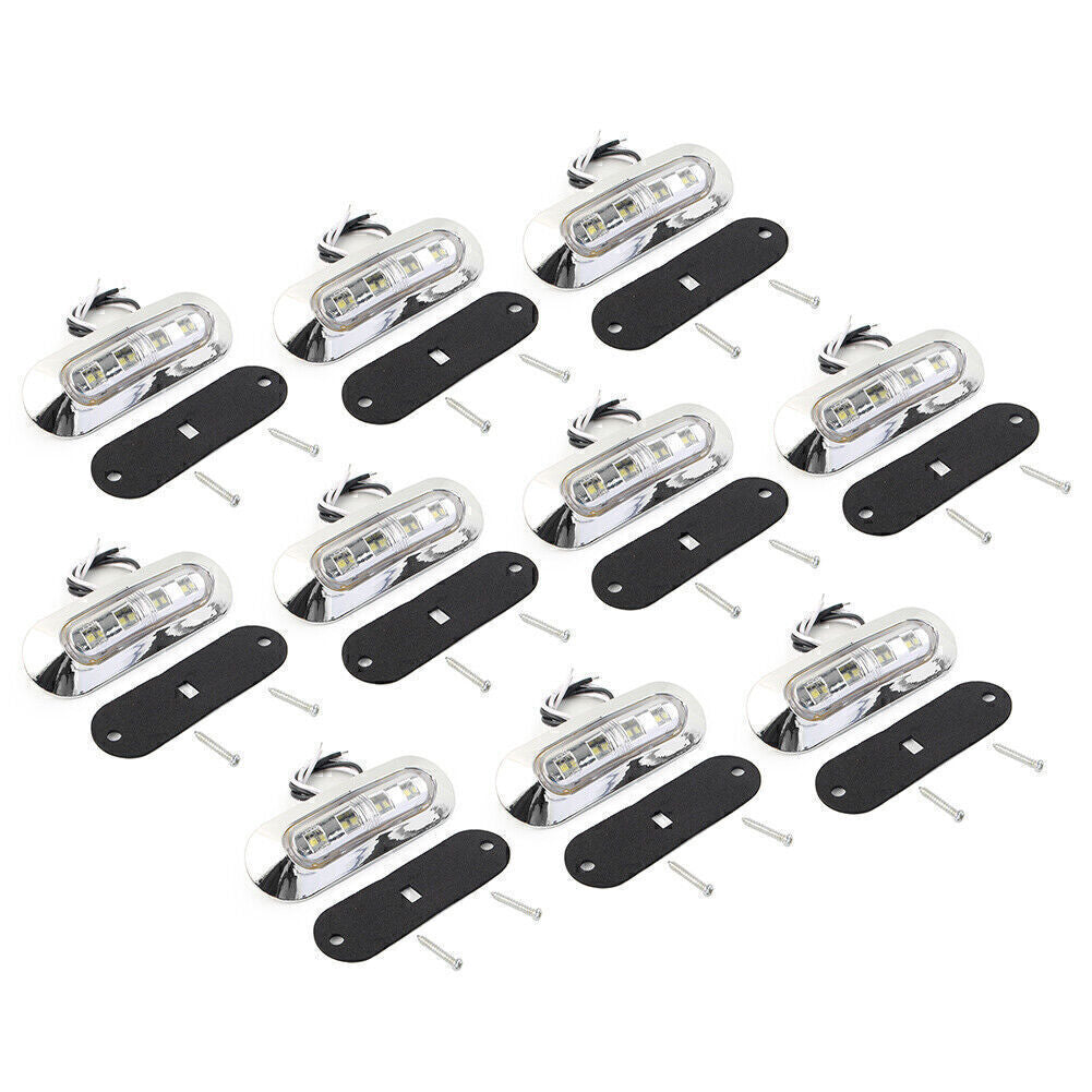 10x LED Side Clearance Marker Light For Car Truck Trailer Pickup 12V 24V White