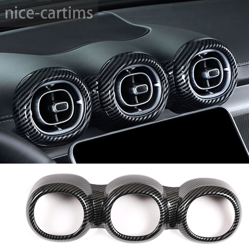 for Benz C Class W206 2022-23 Center Air Vent Outlet Panel Trim ABS Carbon Fiber