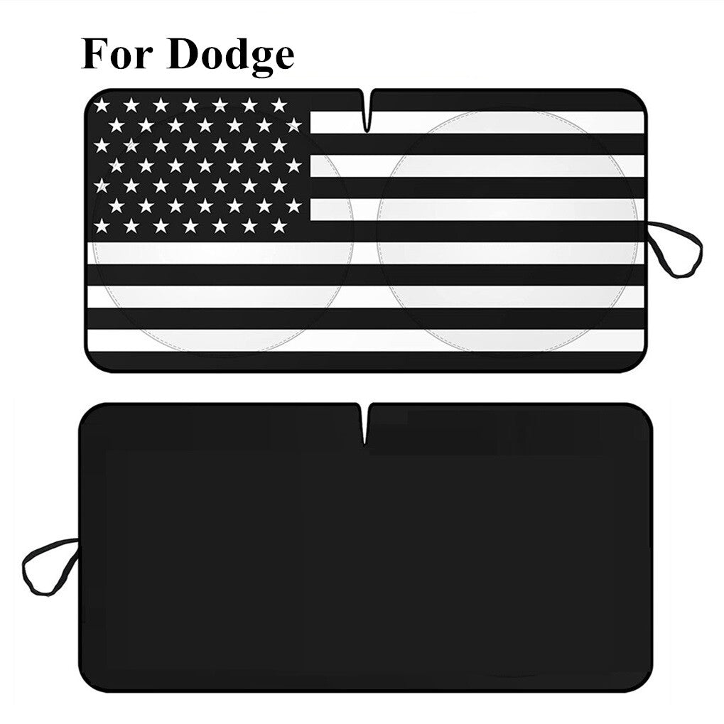 For 2008-2024 for Dodge for Challenger US Flag Car Windshield Sun Shade Cover Shield