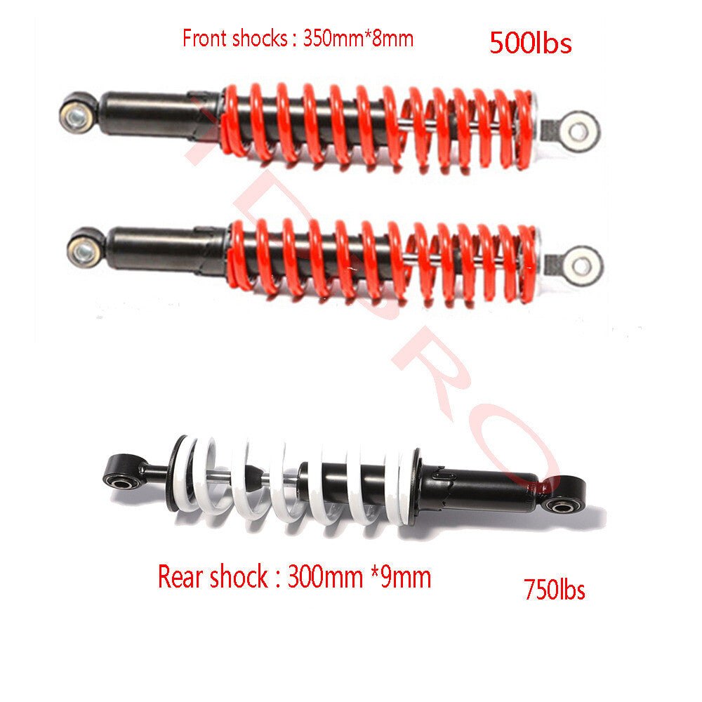 350mm front + 300mm rear shock absorbers, 125cc/150cc all-terrain vehicle cooler (four-way).