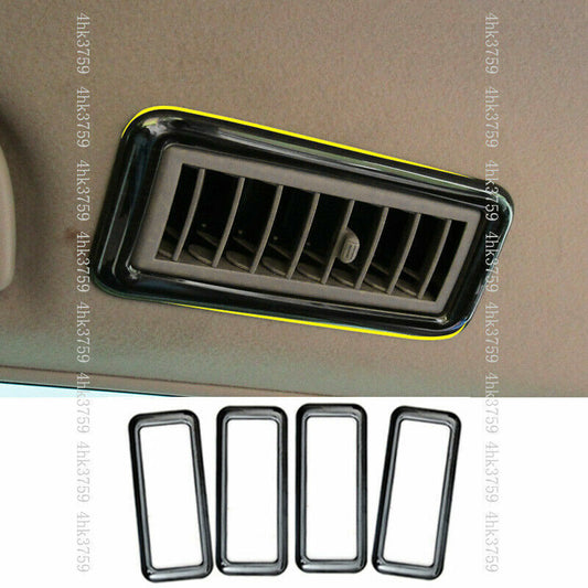 Black Steel Car Roof Air Outlet Cover Trim 4P for Toyota Prado FJ150 2010-2019