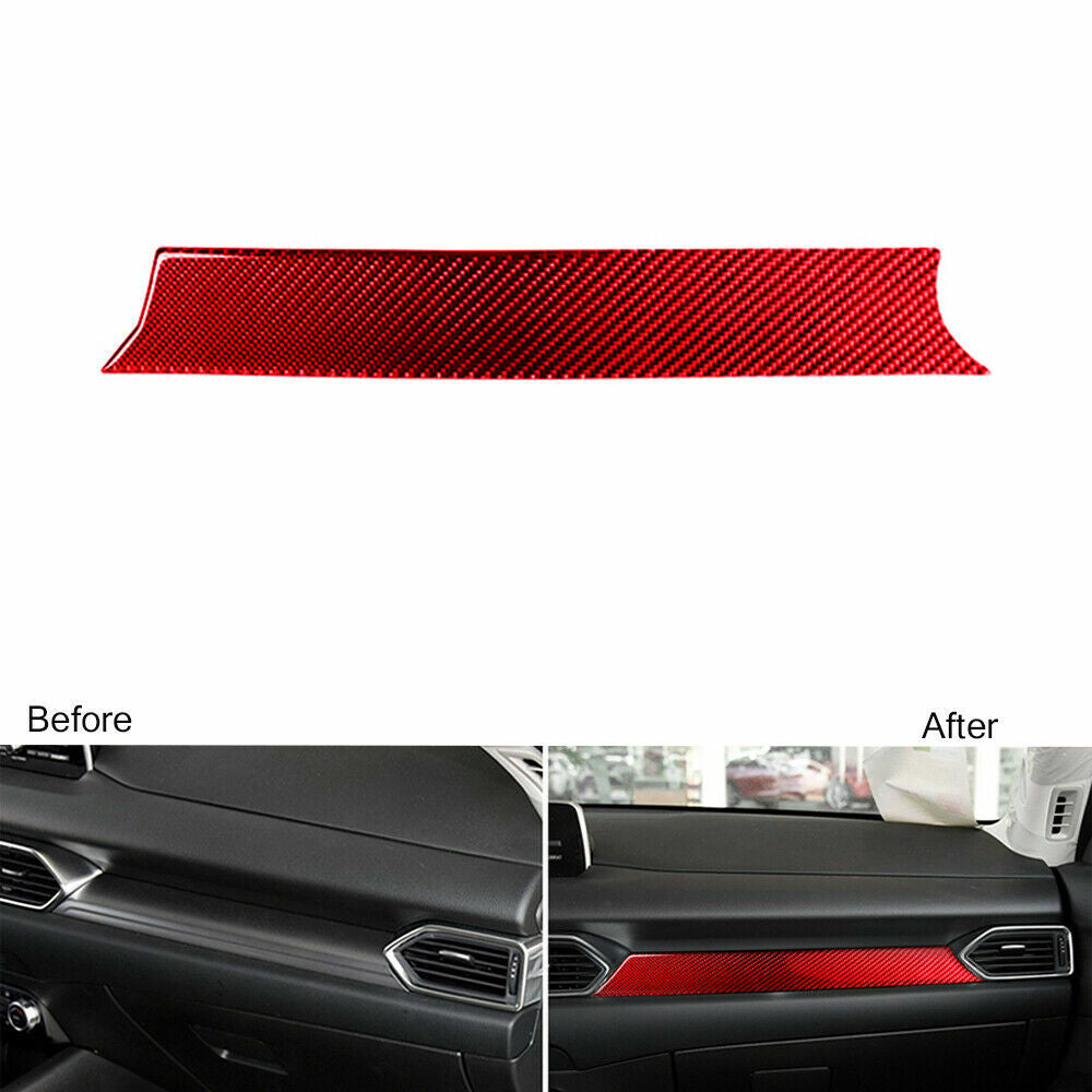 Carbon Fiber Interior Console Dashboard Strip Fit for Mazda CX-5 2014-18