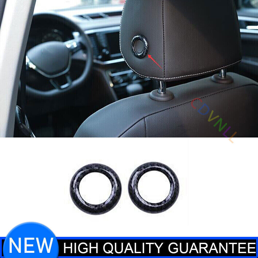 for Volkswagen Atlas 2018-23 Carbon Fiber for Seat Headrest Switch Button Frame Trim