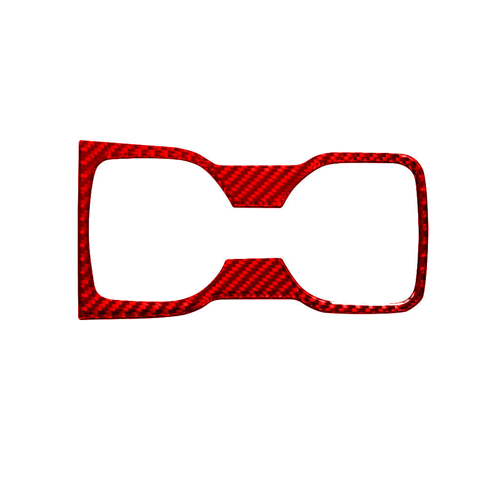Red Carbon Fiber Center Cup Holder Frame Cover Trim for Ford Ranger 2019-2022