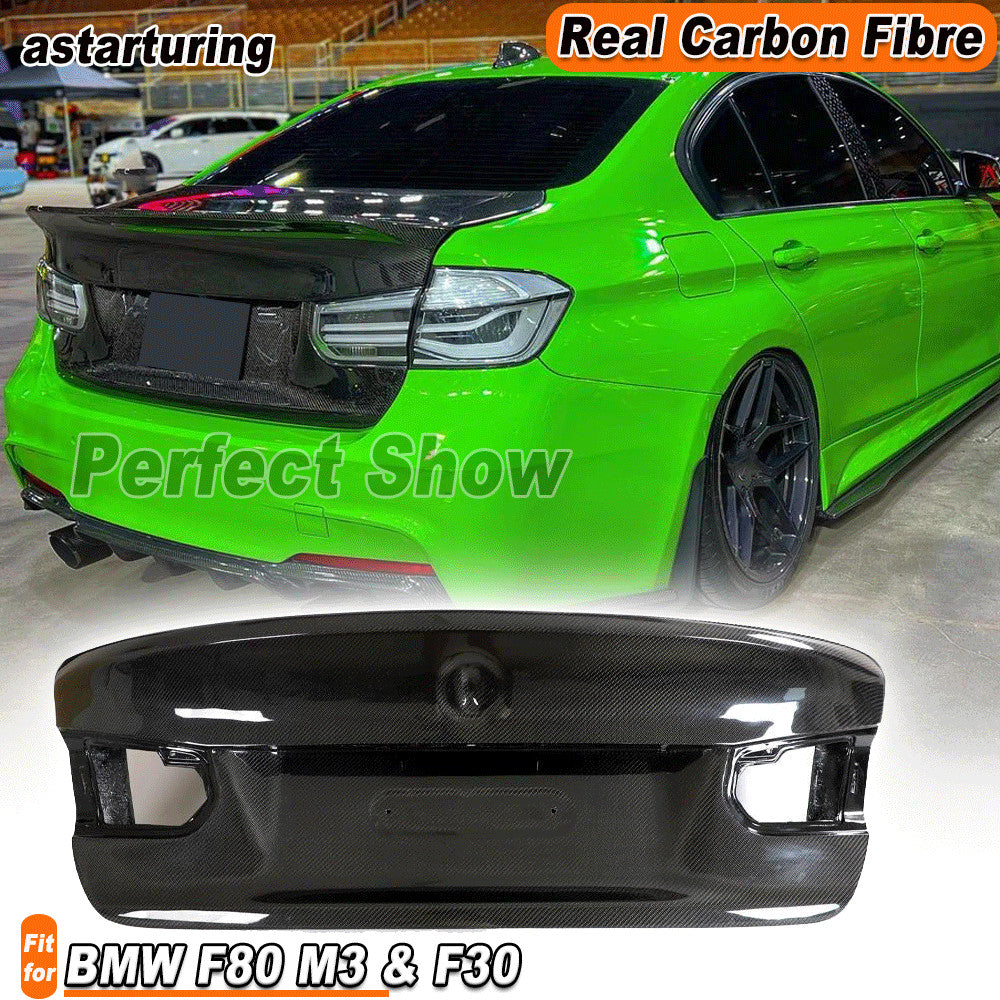 for BMW 3 Series F80 M3  F30 Real Carbon Fiber Rear Trunk Boot Lid Cover Trim