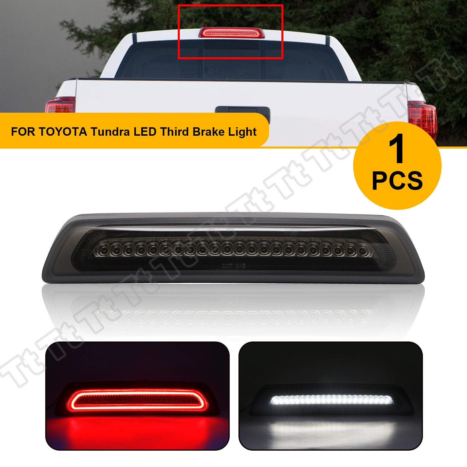 Suitable for 2007-22 for Toyota Tundra LED Third Tail Brake Light Stop Cargo Light Smoke