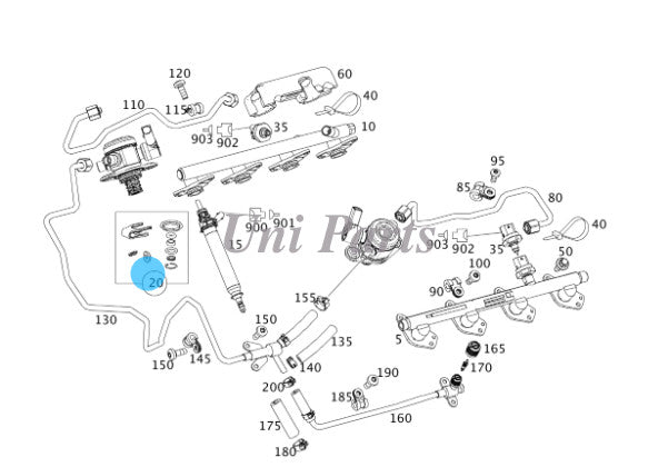 A2760720143 Elring Fuel Injector Seal Kit for Mercedes C300 ML400 ML550 S450