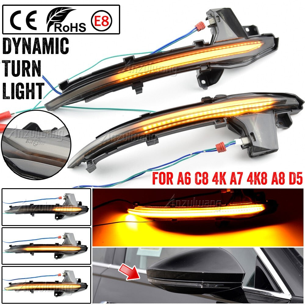 2pcs Dynamic LED Mirror Indicator Turn Signal Light for Audi A6 C8 4K A7 4K8 for A8