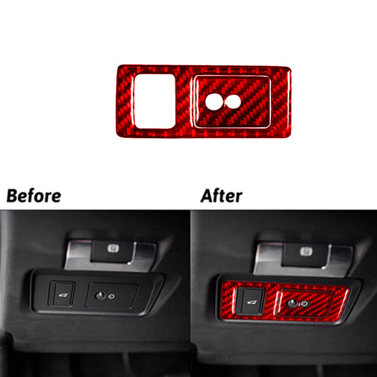 Red Carbon Fiber Headlight Switch Trim for Land Rover Discovery Sport 2015-2019
