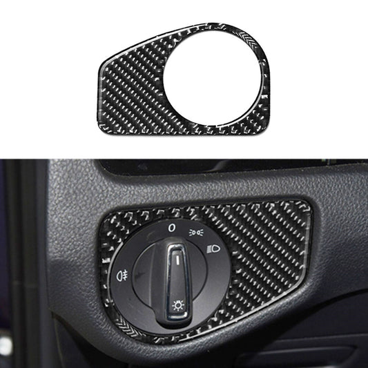 Carbon Fiber Headlight Switch Panel Trim Cover for VW for Golf MK7 2014-2019 Type B
