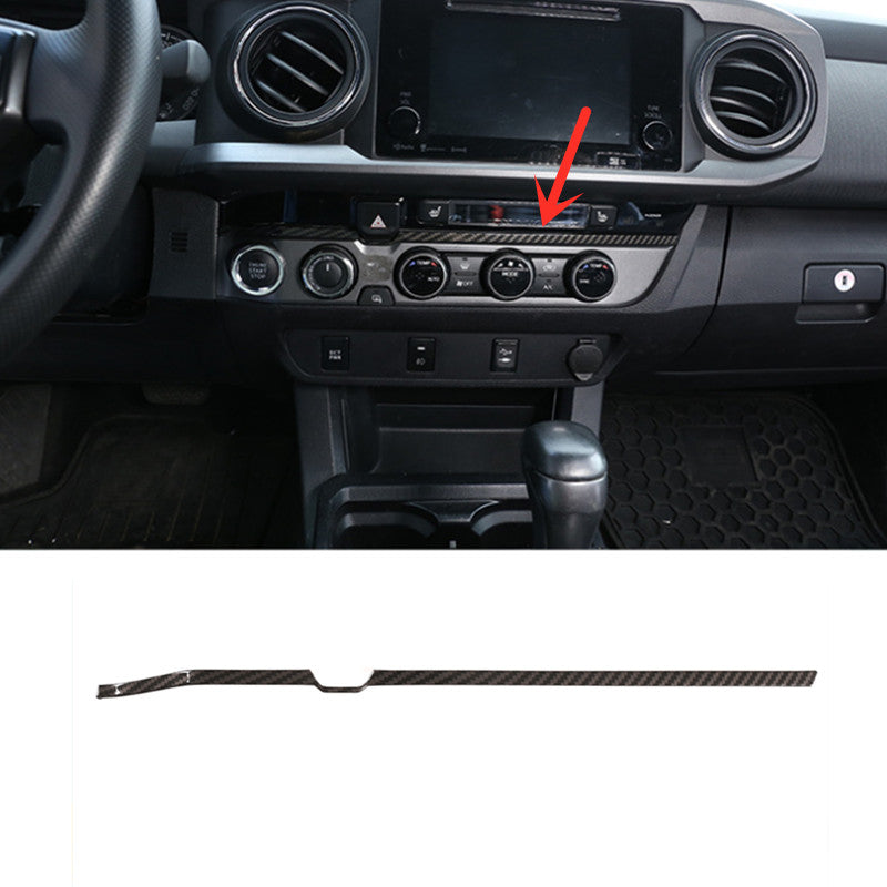 Carbon fiber dashboard console protective cover trim, 1 piece, fits for Toyota Tacoma 2016 - 2023