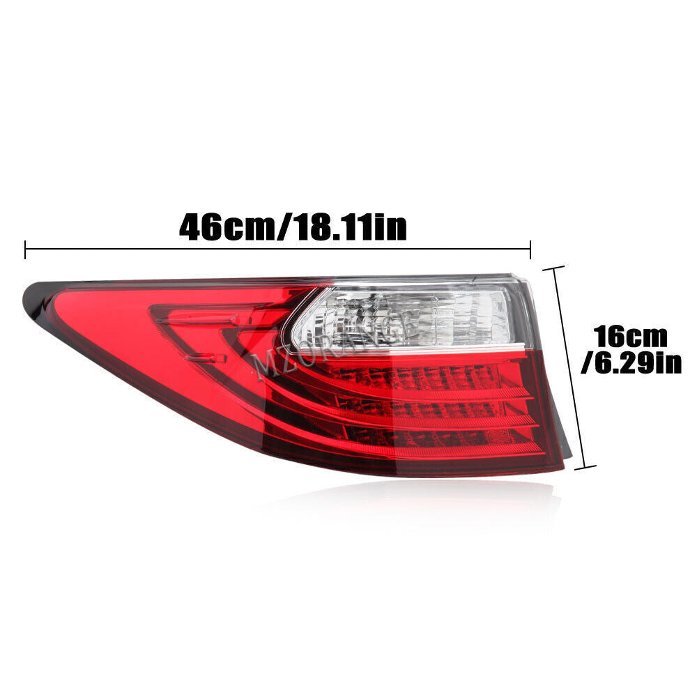 Left Driver Outer LED Tail Light for Lexus ES350 ES300h 13-15 Rear Brake Replace