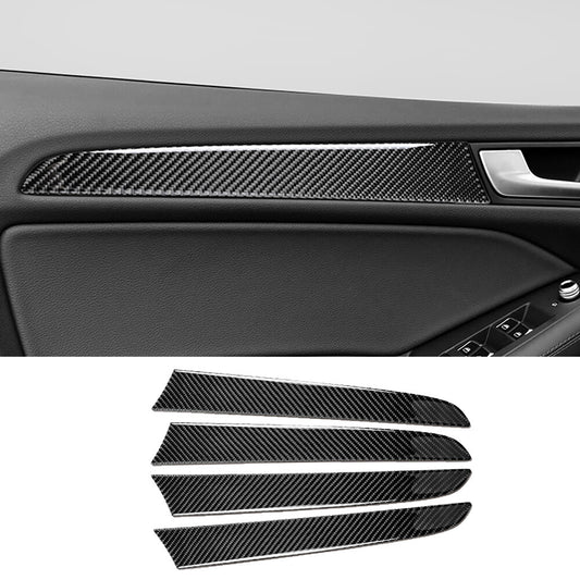 4pcs Carbon Fiber Interior Door Panel Cover Trim for Audi Q5 2010-18 SQ5 2014-17