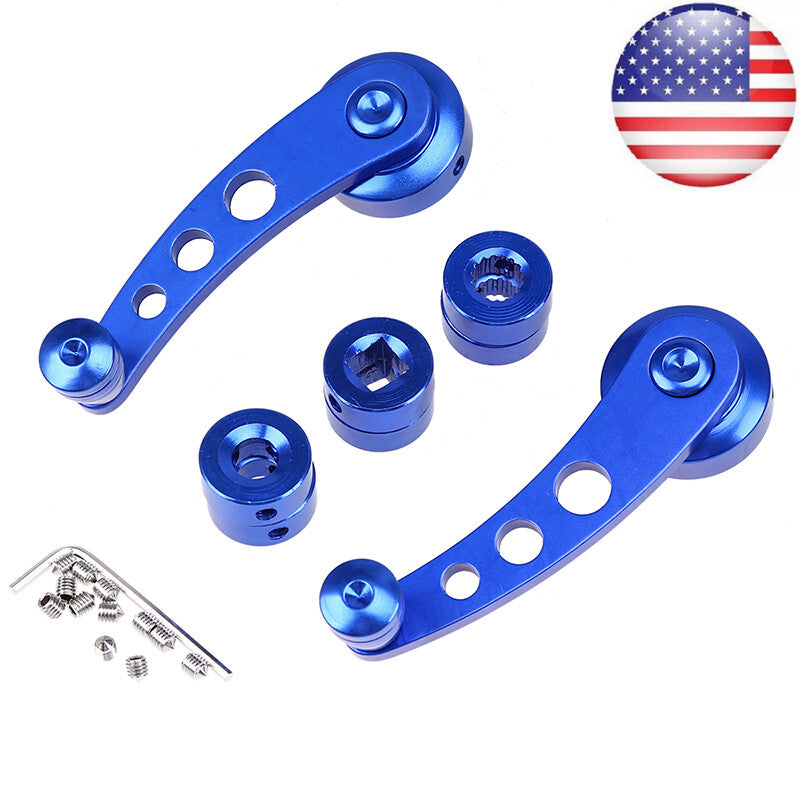 Blue 2-piece aluminum window winding crank manual door handle for Honda for Civic
