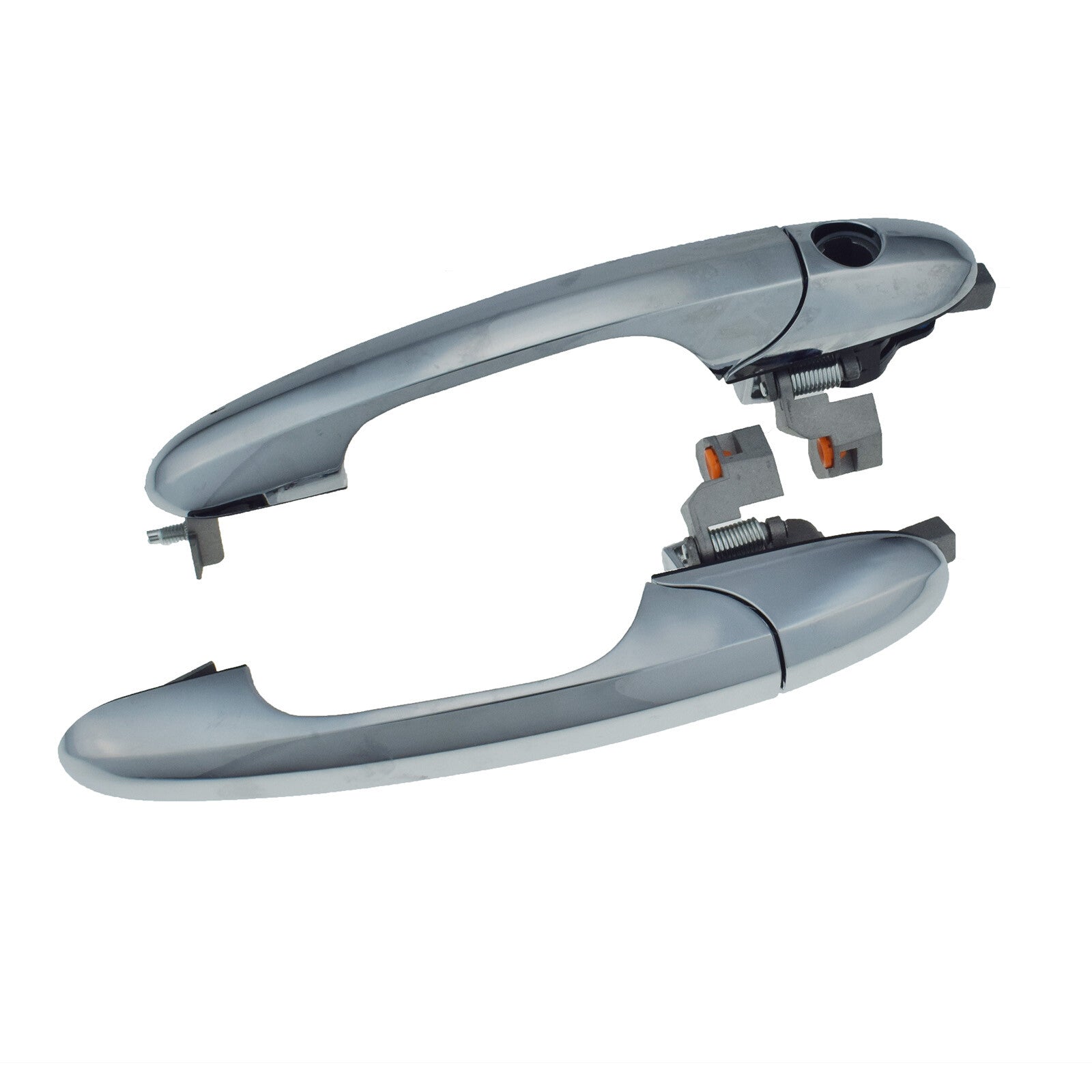 Chrome-plated front left and right exterior door handles are available for the for Fiat 500 2012-2017.