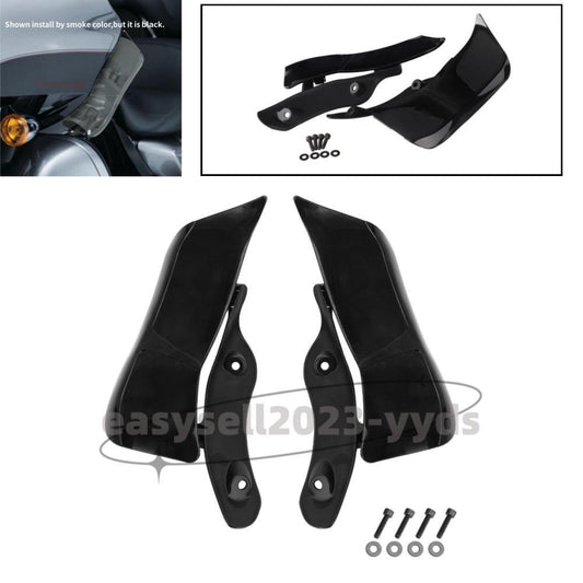 Black Adjustable Fairing Side Wing Air Deflectors for Harley Road Glide 15-20