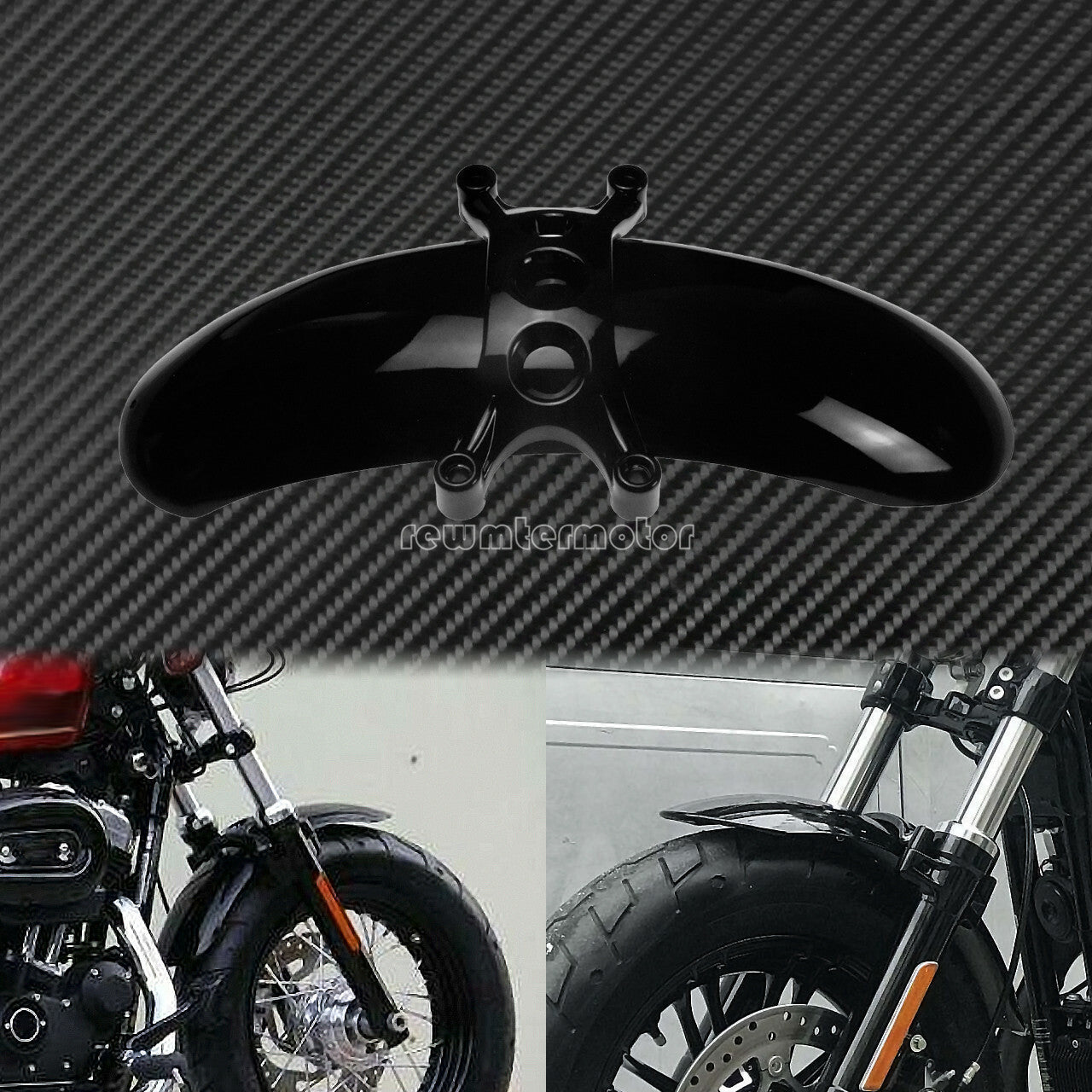 Gloss Black Front Fender Mudguard Hugger Fit for Harley Forty Eight 2010-2015