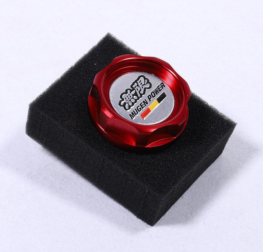 Oil filler cap for JDM Mugen engines, red and silver, suitable for Honda for Civic Crx for Acura .