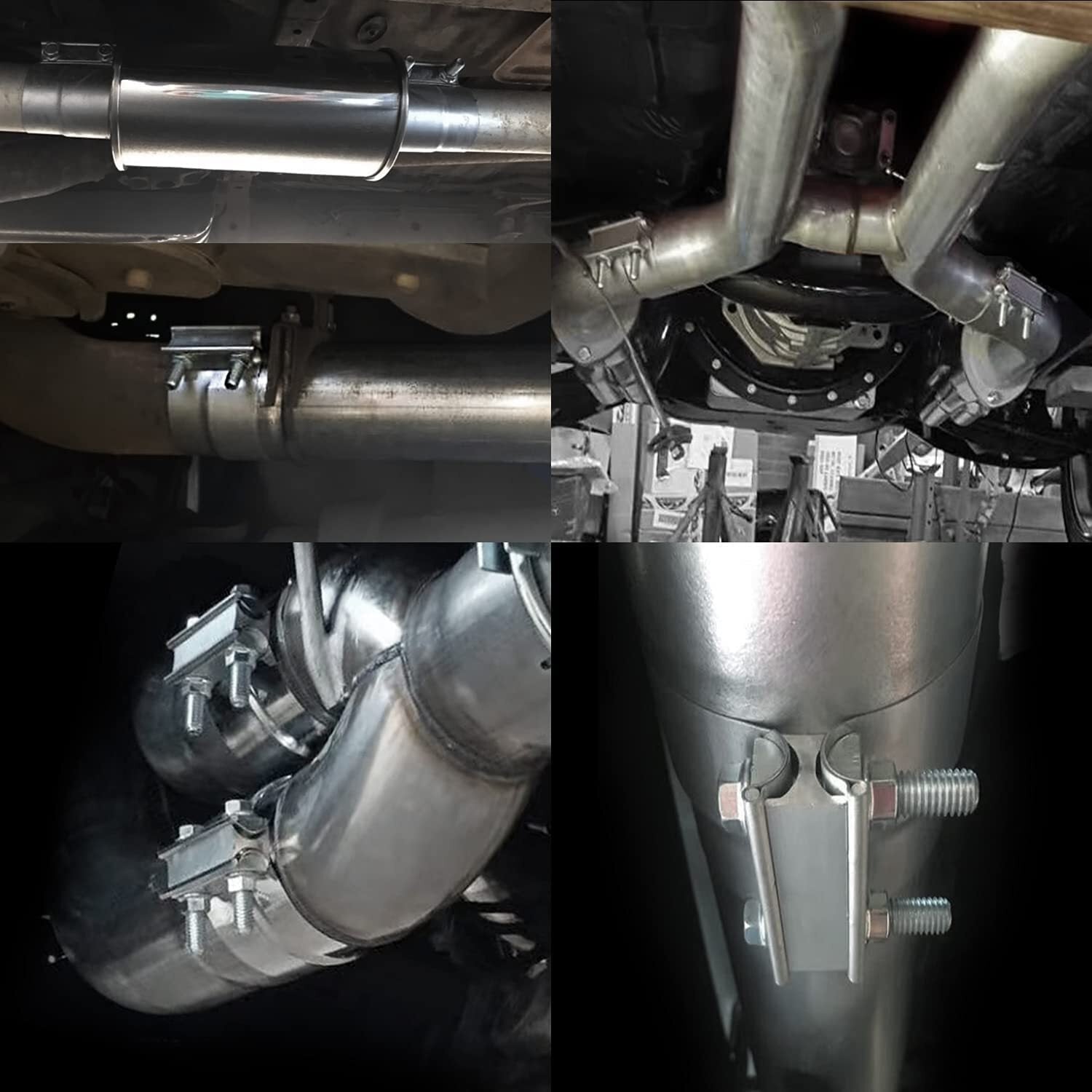 5-inch stainless steel exhaust manifold connector with clip (2-piece set)
