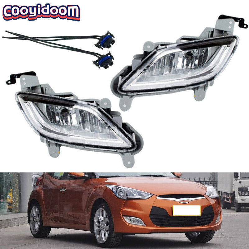 Pair Front bumper fog light headlight for Hyundai for Veloster 2011 2012 2013-2017