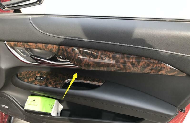 for Cadillac ATS-V ATS 2013-2019 Onyx Wood Grain Inner Door Panel Strip Trim 4pc