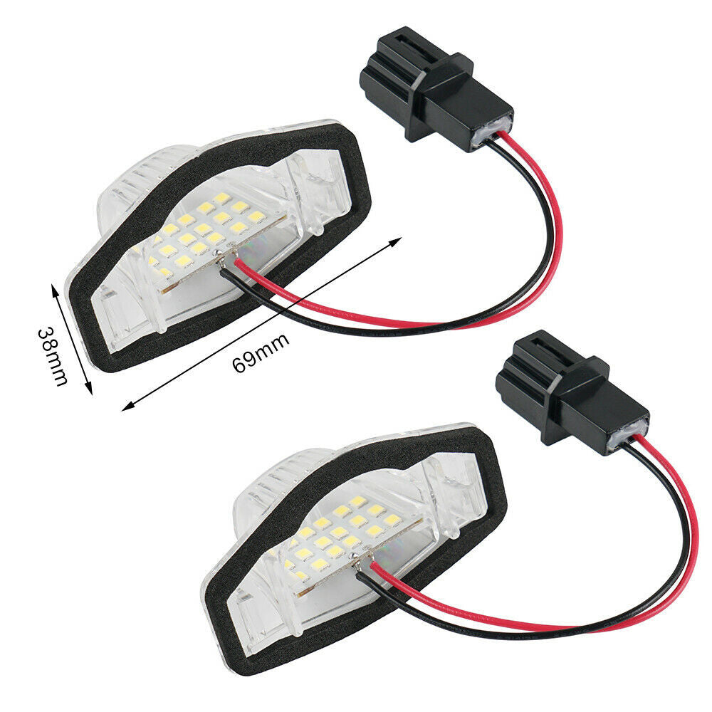 2x LED license plate lighting for Honda Jazz Insight Odyssay CRV FR-V stream