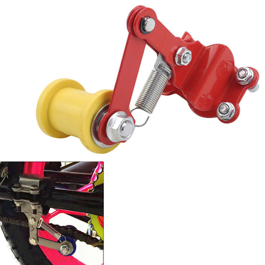 Bolt On Chain Tensioner  Roller Adjuster Motorcycle ATV Dirt Bike Red+Yellow UK