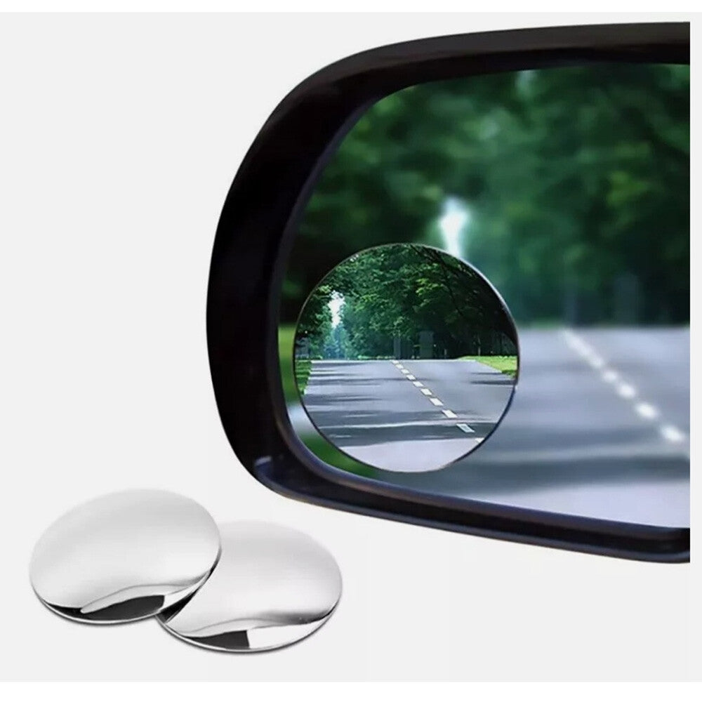 2 Pcs Blind Spot Mirror HD Glass Frameless Convex Rear View 360¡ã Stick On Round