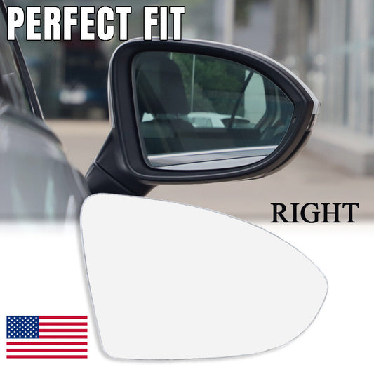 Passenger Right Wing Rearview Mirror Glass for VW for Golf MK7 GTi TSi TDi R Heated