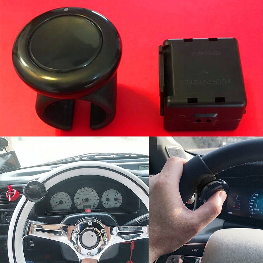 Universal 12V Black Car Refit Steering Wheel Wirless Horn Button w/Receiver Box