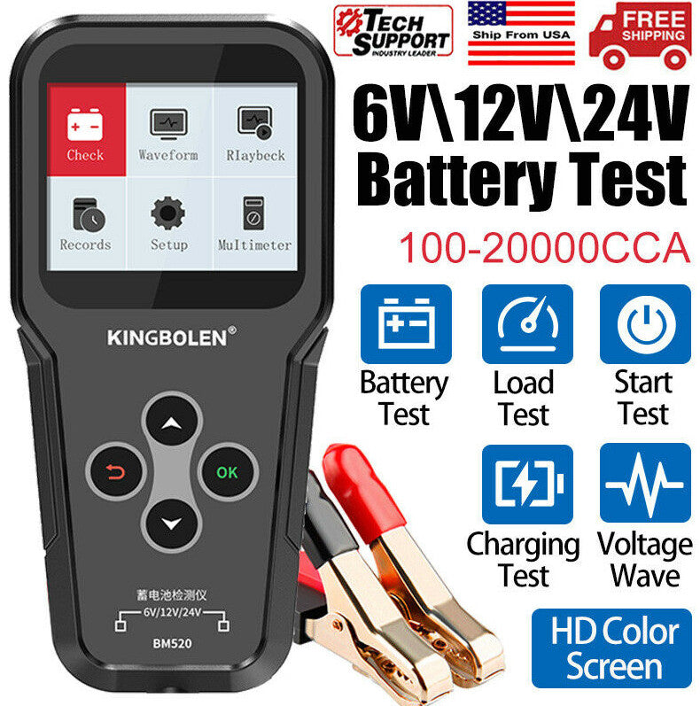 BM520 Battery Tester Diagnostic Tool Scanner Analyzer 12V 24V for Peugeot