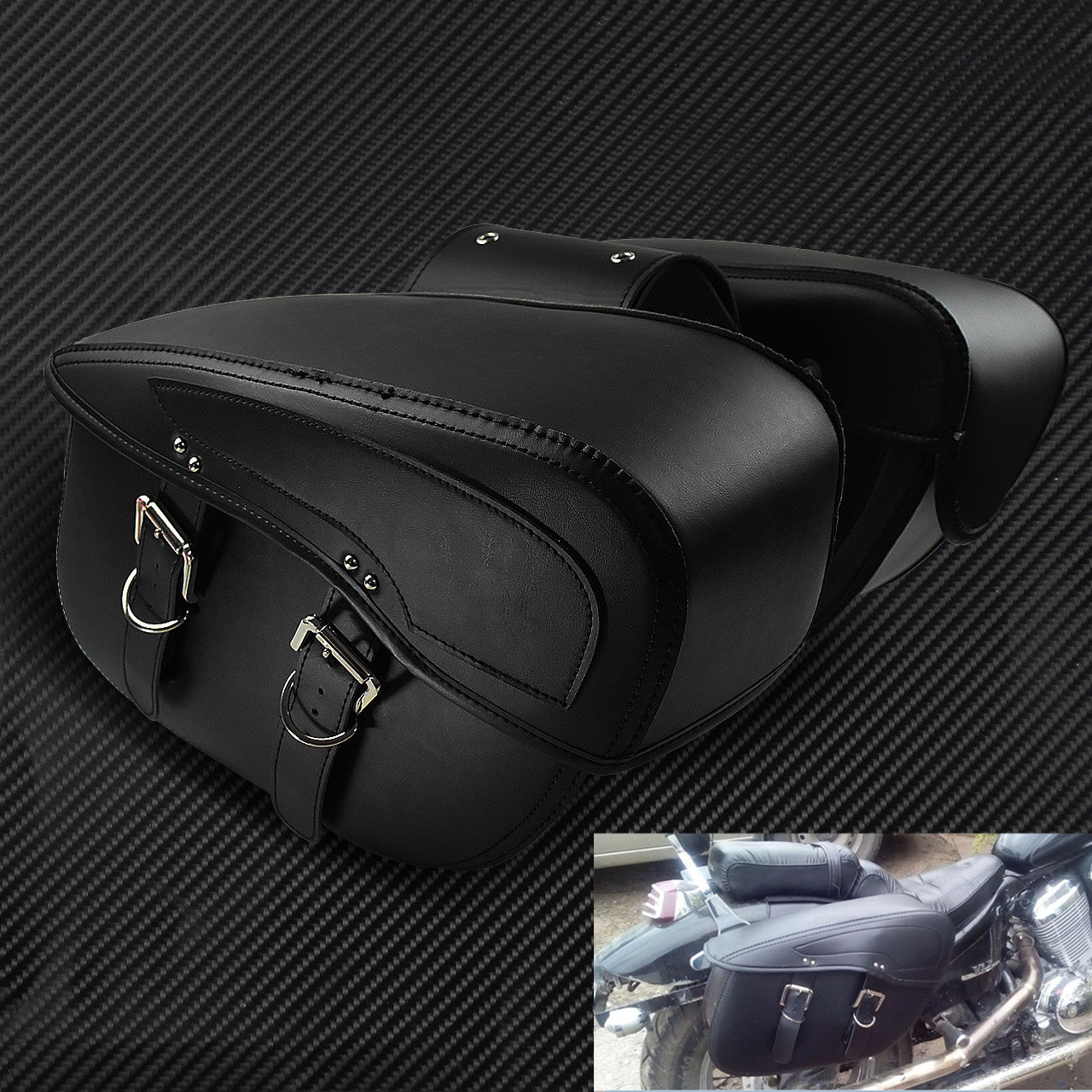 Motorcycle Saddle Bags PU Leather Luggage Tool Bags Fit for Harley Chopper XL883