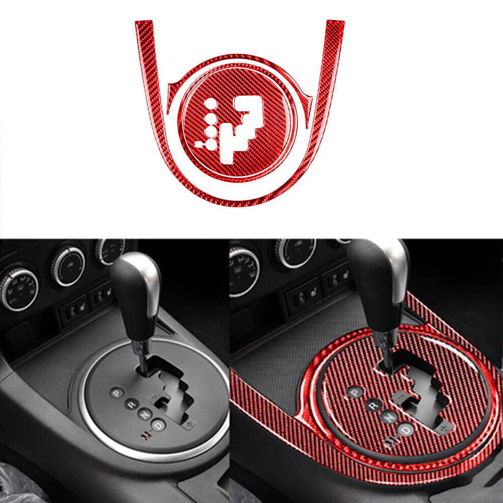 4X Red Carbon Fiber Interior Gear Shift Cover Trim for Mazda MX-5 Miata 2009-15
