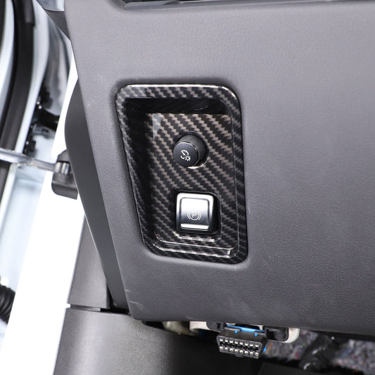 ABS Carbon Fiber Interior E-Parking Button Cover Trim Fits for Corvette C8 2020-23