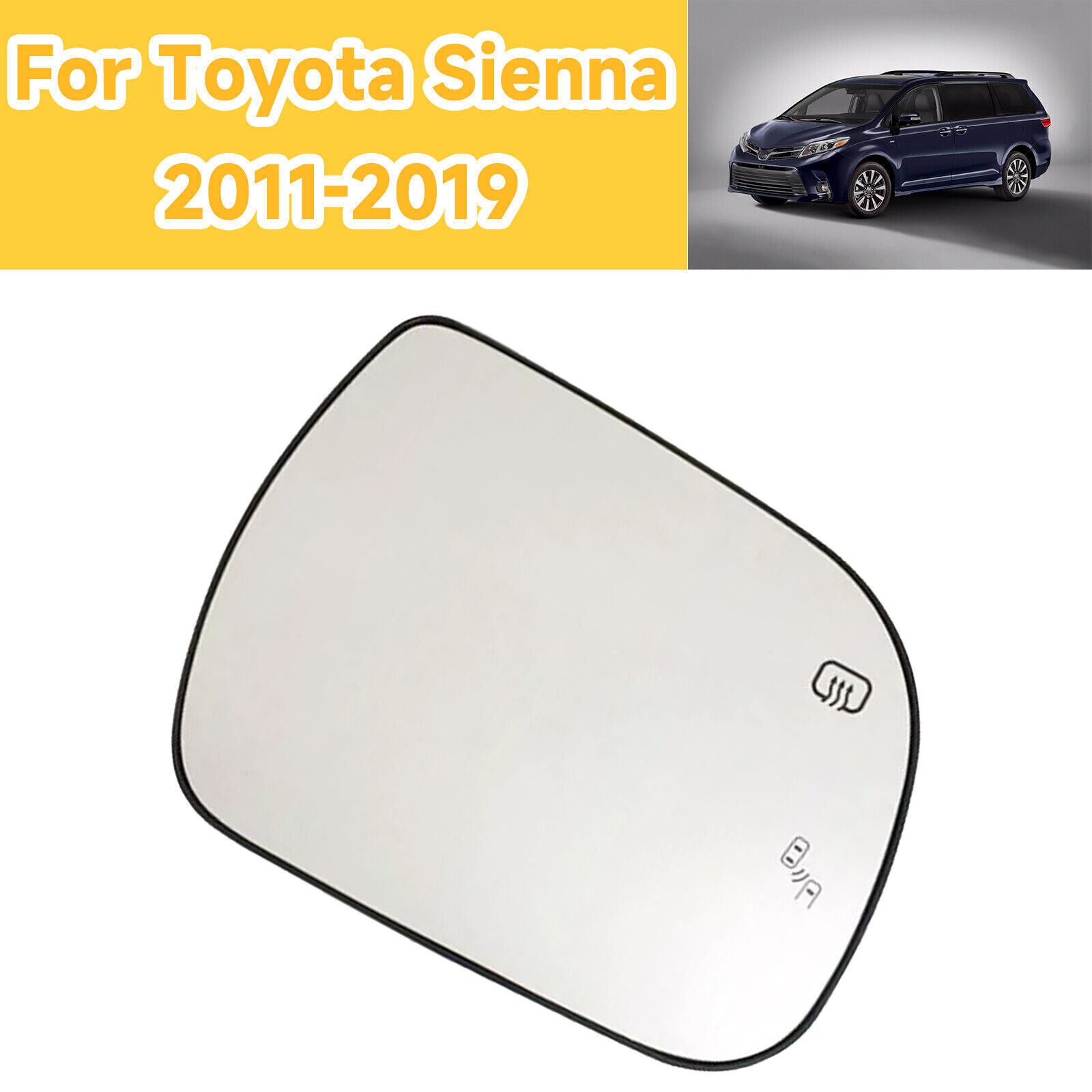 Right Heated Side Rear View Mirror Glass Lens Blind for Toyota for Sienna 2011-19 Xz