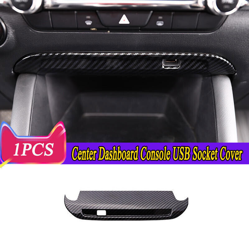 for Mazda 3 19-23 Carbon fiber Center Dashboard Console USB Socket Cover Trim 1P