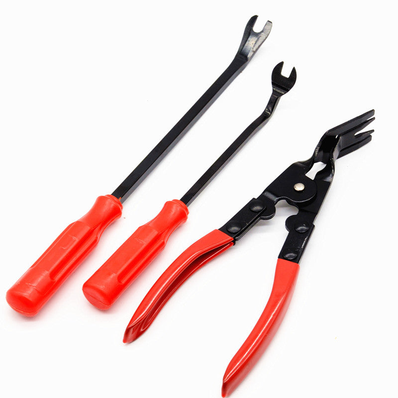 3x Car Plier Fastener Remover Door Trim Clip Combo Repair Crowbar Tool