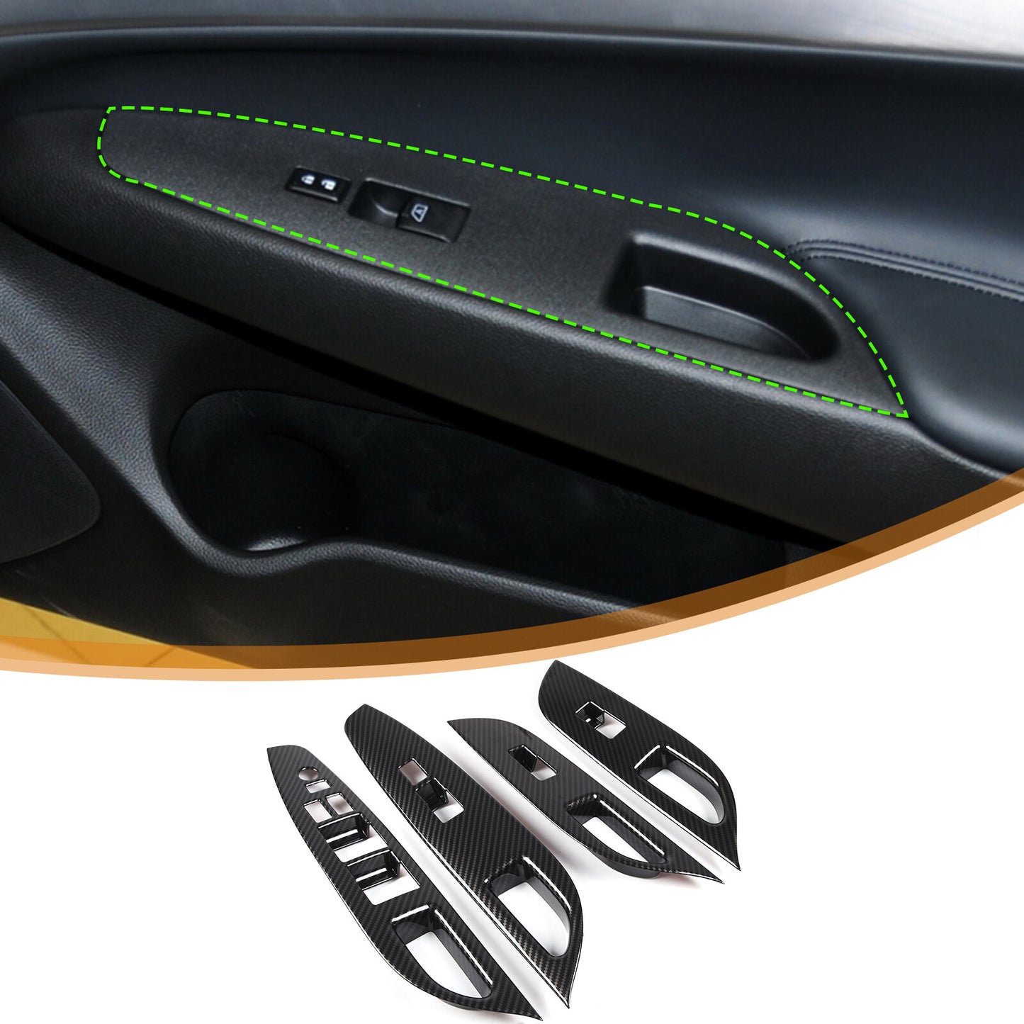 ABS carbon fiber interior armrest box decorative cover for Mitsubishi Eclipse 06-11