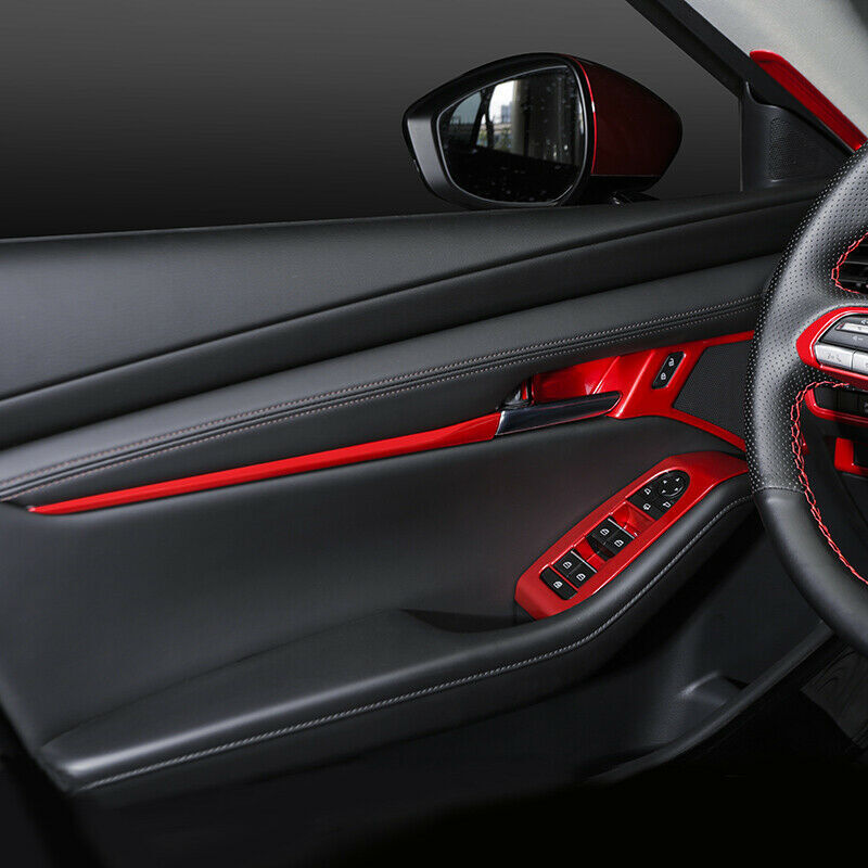 for Mazda 3 Axela 2019-2022 Red Inner Door Strip Cover Decoration Trim Covers