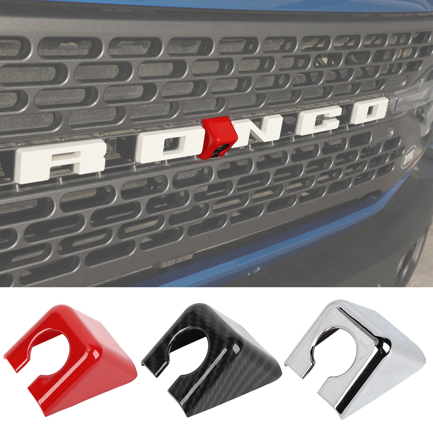 Front Center Grill Insert Camera Cove for Ford Bronco 2021 2022 2023 Accessories