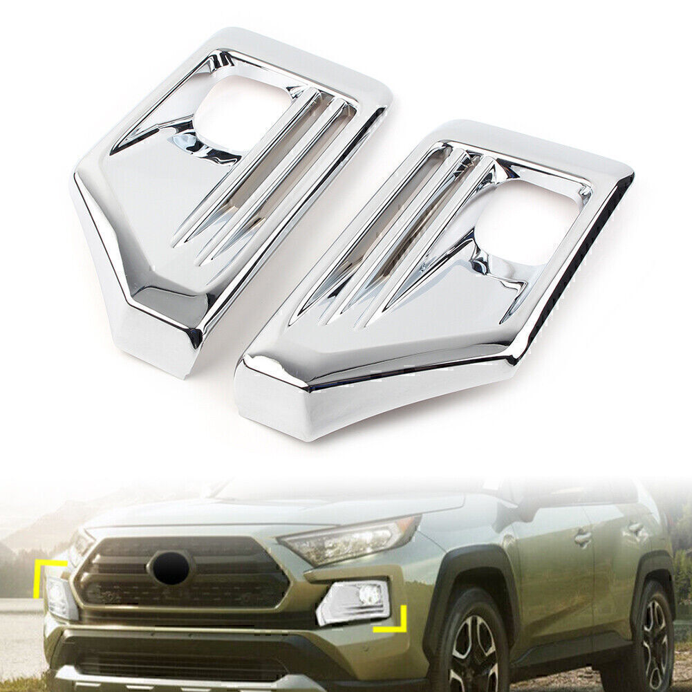 Front Fog Light Indicator Cover Trim ABS Chrome Fit for Toyota RAV4 Adventure 19-20