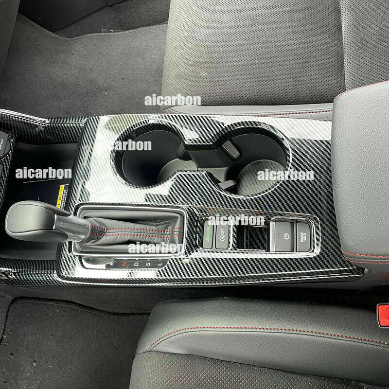 for Honda for Civic 2022-23 Carbon Fiber ABS Console Gear Shift Box Frame Cover Trim