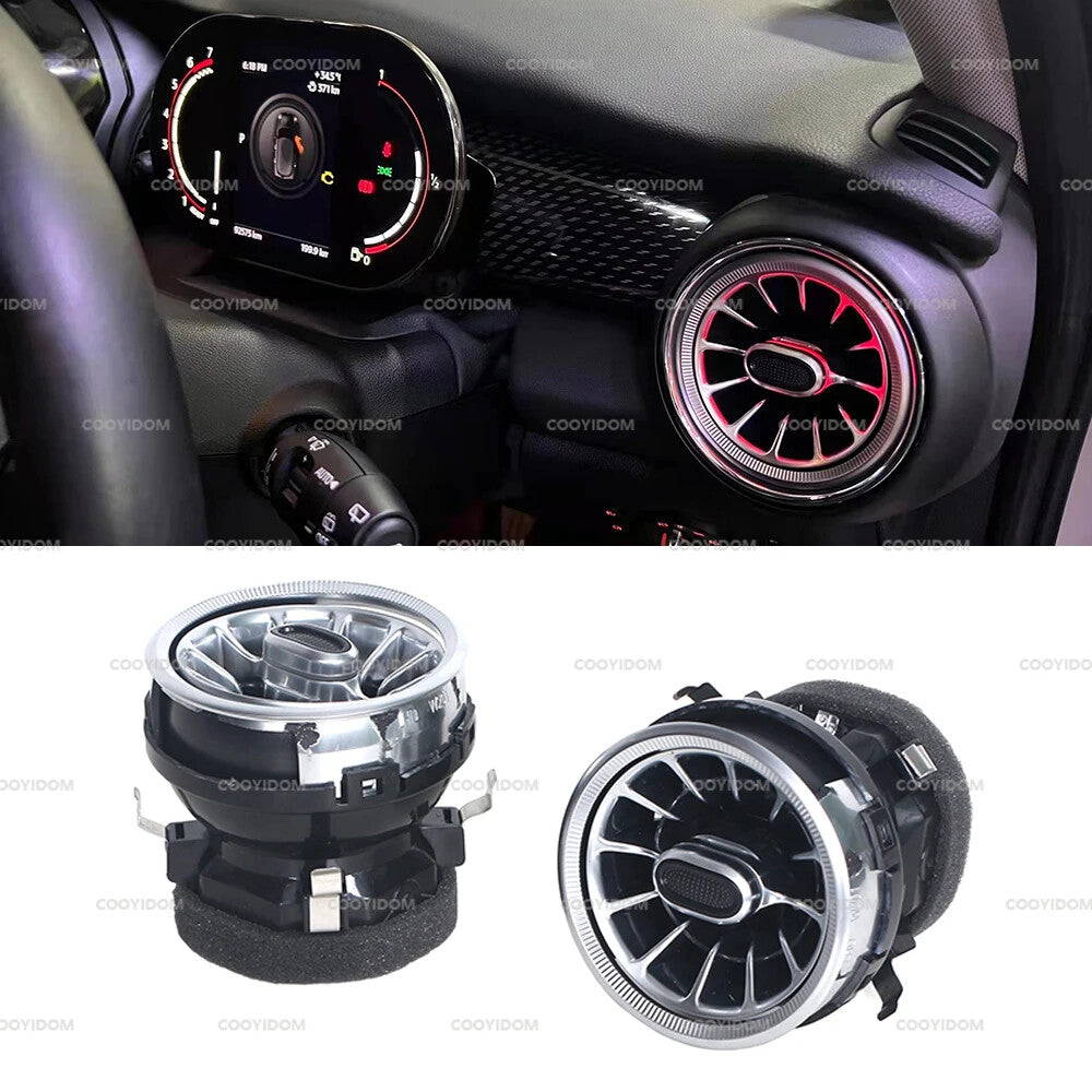 2-Piece LED Front Dashboard AC Air Vents for BMW for MINI JCW F56