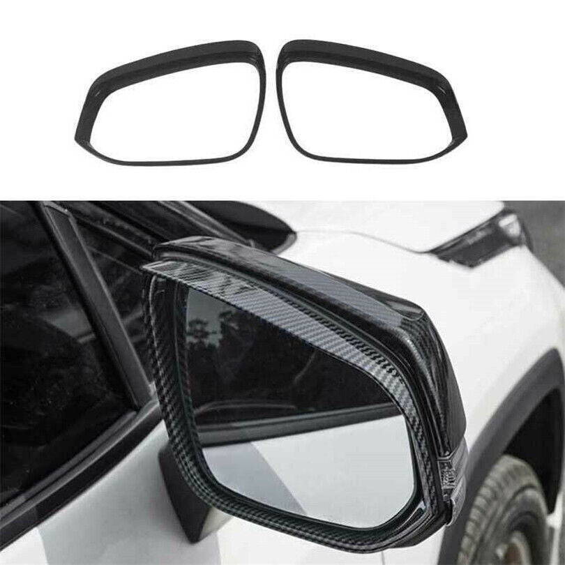 Carbon Fiber Side Door Mirror Rain Eyebrow Cover Trim for Toyota Venza 2021-2023