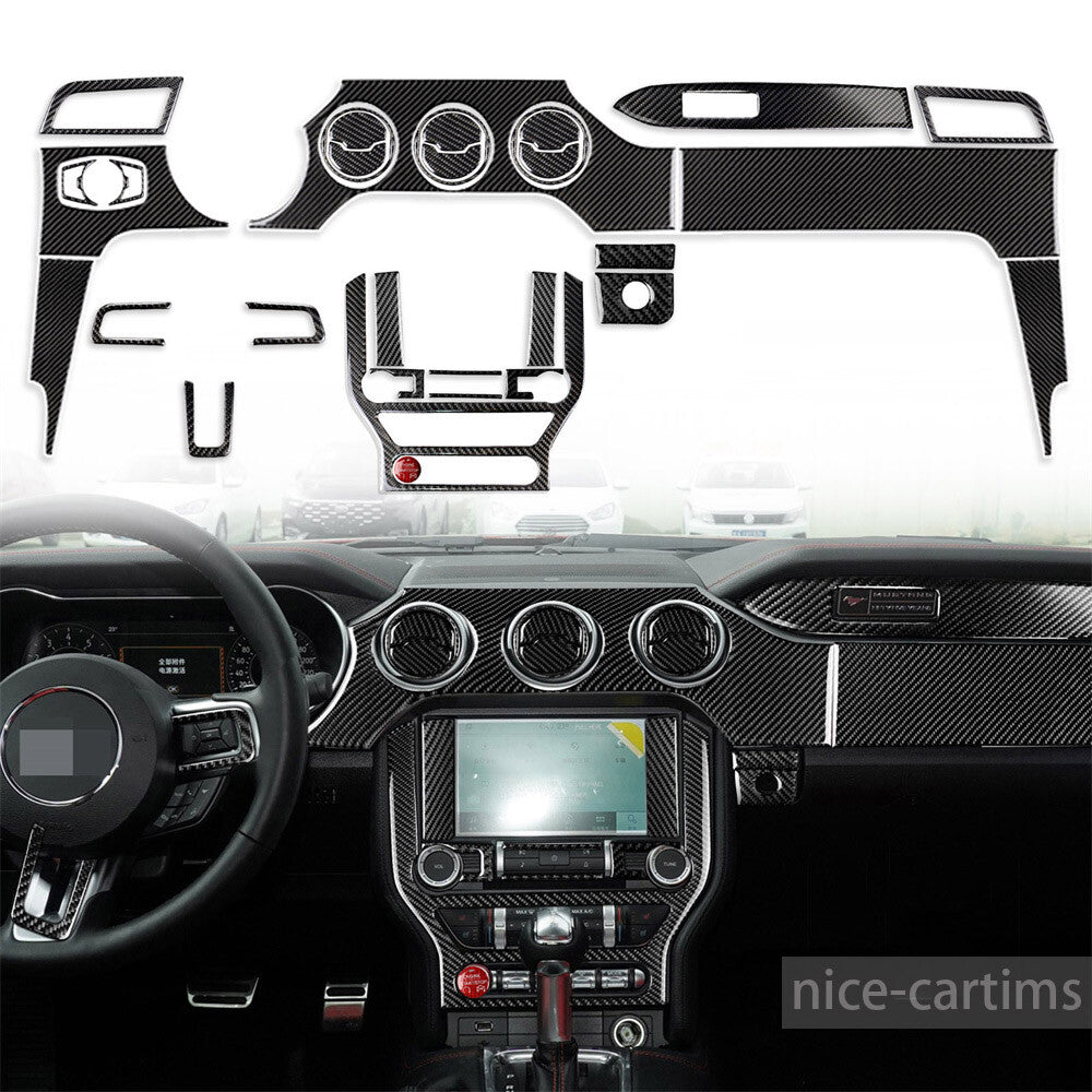32PCS for Ford for Mustang 2015-22 Carbon Fiber Car Interior Set Kit Decoration Trim